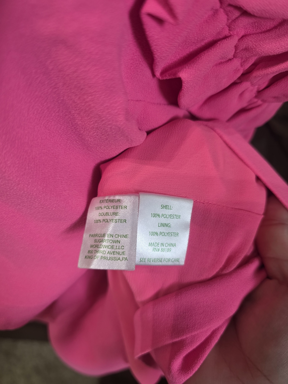 Lilly Pulitzer Hot Pink Ruffle-Shoulder Shift Dress - Picture 4 of 4